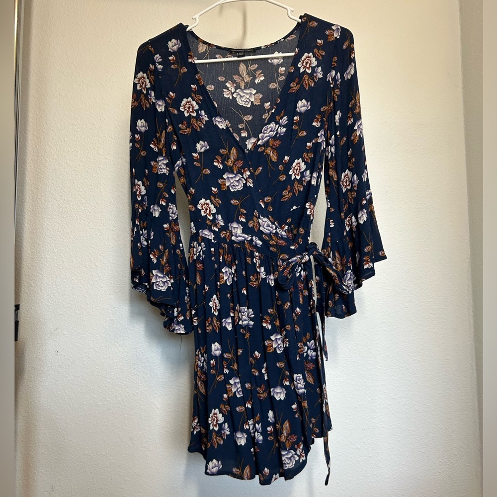 Floral front tie dress